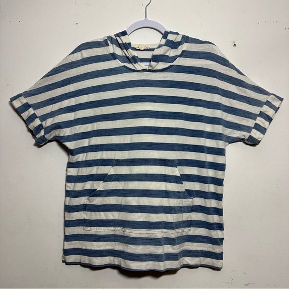 Jane and Delancey Blue White Striped Sweatshirt Hoodie‎ see photos small flaw - Picture 3 of 14
